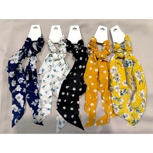 Floral & Polka Dot Hair Scarves Set